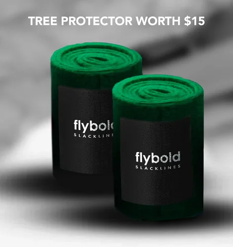 Miniatura 4 de flybold Kit de Slackline para niños y adultos - Cuerda de equilibrio de 57 pies con línea de entrenamiento, protectores de árboles, entrenador