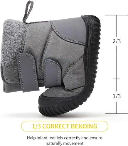 Miniatura 53 de BMCiTYBM Botas de nieve de invierno para bebés y niños pequeños, de piel sintética, cálidas, antideslizantes, zapatos para primeros pasos