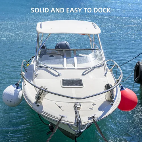 Miniatura 7 de Líneas de muelle elástico para barcos de 4 pies, paquete de 2 cuerdas de amarre con 316 clips de acero inoxidable, accesorios PWC de grado marino