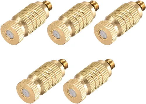 Miniatura 5 de uxcell Boquilla de nebulización de latón, cabezal rociador de nebulización de 0.004 in de diámetro de orificio roscado de 3/16 pulgadas para sistema
