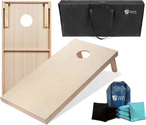 Miniatura 52 de Tailgating Pros Tablas para juego de cornhole - 4 x 2 pies y 3 x 2 pies. Juego de cornhole con estuche de transporte y juego de 8 bolsas de maíz