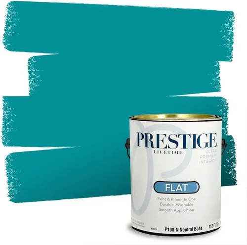 Miniatura 82 de Prestige Paints. - Base y pintura para exteriores en un solo galón, 1 galón. plano, comparable con Sherwin Williams Topsail. SW6799-PCM