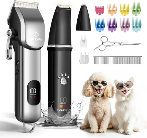 Miniatura 9 de Kit de Aseo para Perros, Cortaúñas para Perros para Aseo para Abrigos Gruesos y Rizados, Afeitadora Profesional para Mascotas, Recortador de Patas