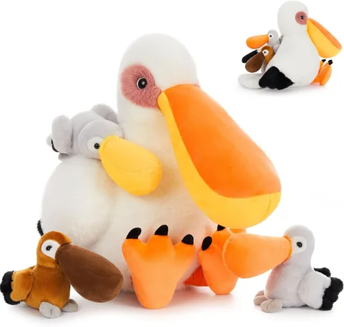 Miniatura 12 de MorisMos Juguetes de Peluche de Tigre - Conjunto Suave de Peluche de Tigre Mamá y Bebés, Tamaño Grande, 20 pulgadas