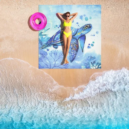 Miniatura 6 de WIWIGO Manta de playa a prueba de arena, extra grande, para adultos, impermeable, de secado rápido, libre de arena, hecha de poliéster de alta Ver