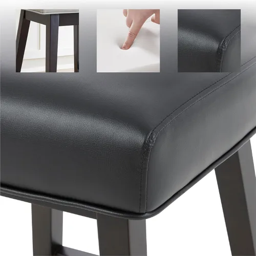Miniatura 6 de CHITA Taburete giratorio de 26 pulgadas con altura de mostrador, taburete de bar tapizado moderno con respaldo certificado FSC de cuero sintético
