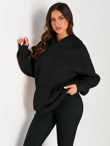 Miniatura 2 de EFAN - Sudadera con capucha para mujer - Sudadera de vellón sobredimensionada con mangas largas para otoño e invierno, ropa de moda inspirada