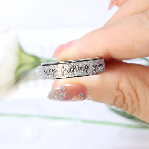 Miniatura 3 de Anillo Inicial Giratoria de Ansiedad para Mujeres Anillo de Ansiedad para Mujeres y Hombres Anillo de Pulgar para Hombres Anillo Giratoria de Plata