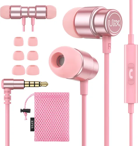 Miniatura 10 de Auriculares con cable UliX Rider intrauditivos, garantía de 5 años, auriculares con micrófono, con cable anti-enredo, auriculares para iPhone, iPad