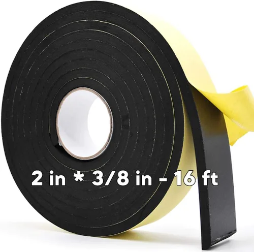 Miniatura 10 de Burlete de neopreno de 2 pulgadas de ancho x 1/8 pulgadas de T, cinta autoadhesiva de goma de espuma para aislamiento de ventanas de puertas