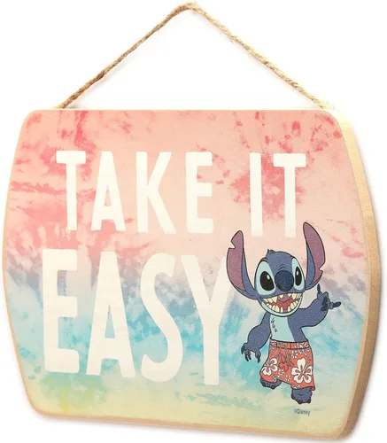 Miniatura 2 de Disney Lilo and Stitch Arte de Pared - Take It Easy Decoración de Pared de Madera Colgante para Dormitorio de Niños, Sala de Juegos o Sala de Cine