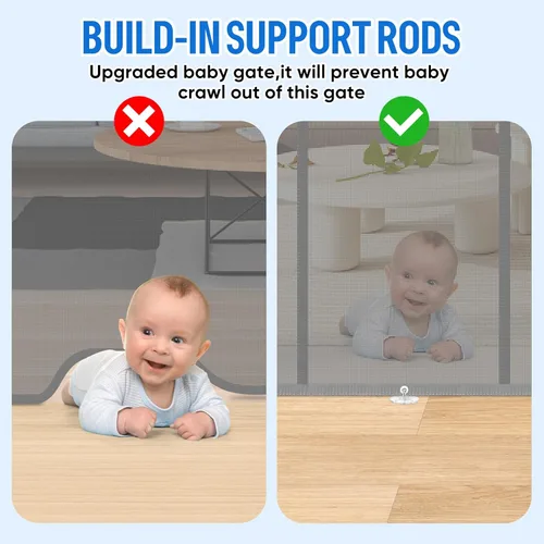 Miniatura 4 de Puerta retráctil de seguridad extra ancha de 34 x 120 pulgadas, puerta de seguridad extra ancha para niños o mascotas, 34 pulgadas de alto, se
