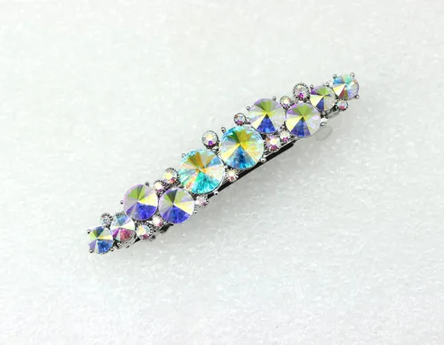 Miniatura 3 de Faship AB Premium Rhinestone Crystal Floral Pequeño Pasador De Pelo Clip