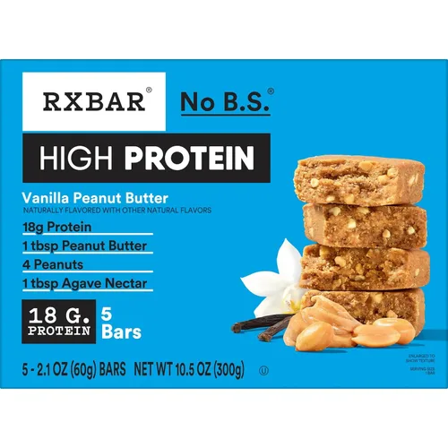 Miniatura 12 de RXBAR Barras altas en proteínas, sin gluten, aperitivos de proteínas, mantequilla de maní y vainilla (6 cajas, 30 barras)