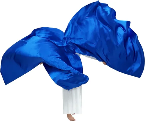 Miniatura 3 de Wuchieal 74" x 55" Banderas de adoración grandes de semicírculo suave, bandera de alabanza de semicírculo de satén con varillas escalables 1 pares