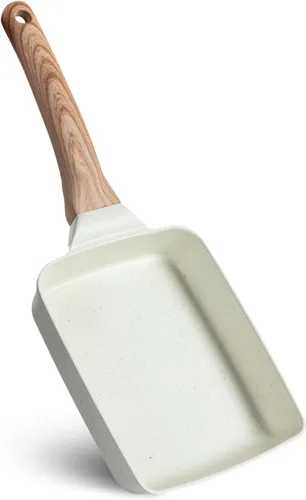 Sartén antiadherente de granito para tortillas – Sartén para panqueques y olla de huevos saludable adecuada para estufa de gas, sartén versátil para