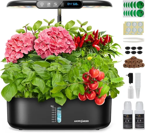 Miniatura 8 de Ahopegarden Sistema de cultivo hidropónico Jardín de hierbas: kit de jardín interior de 10 cápsulas con luz LED de cultivo y pantalla inteligente
