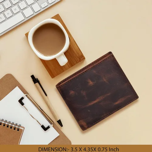 Miniatura 6 de Carteras RFID delgadas para hombres - Cartera de bolsillo frontal de piel genuina