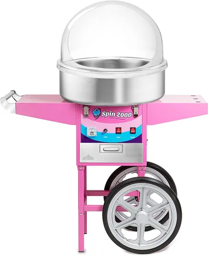 Miniatura 3 de Carro para máquina de algodón de azúcar Olde Midway con protector de burbujas, máquina eléctrica de caramelo SPIN-2000, grado comercial