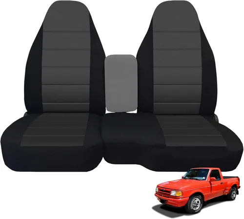 Miniatura 3 de Fundas de asiento delantero de ajuste personalizado sin consola de repuesto para Ford Ranger Pickup 2004-2012 con asientos de respaldo alto 60/40