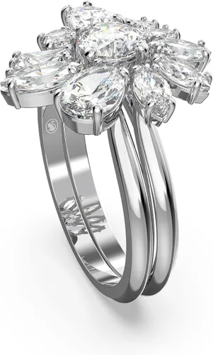 Miniatura 5 de SWAROVSKI Gema Crystal Cocktail Ring Pair Jewelry Collection, Rhodium Tone Finish
