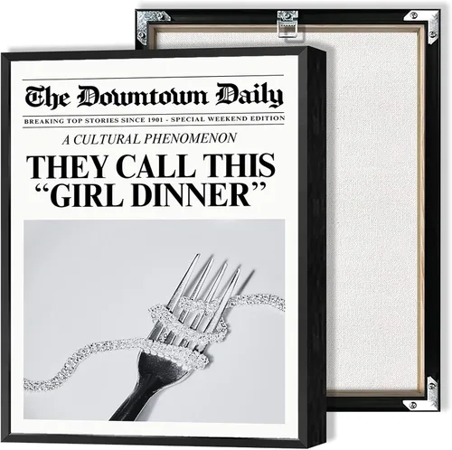 Miniatura 19 de Arte de pared retro de feminismo en blanco y negro, arte de pared de periódico con texto en inglés "Be Your Own Daddy", carteles de lienzo