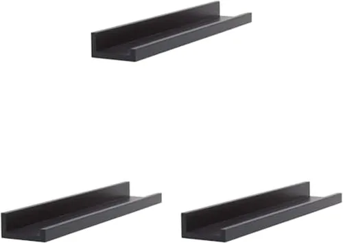 Miniatura 9 de MELANNCO Repisa flotante de MDF para fotos, dormitorio, sala de estar, baño, cocina, guardería, 14 pulgadas, juego de 2, negro