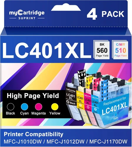 LC401 LC401XL - Cartuchos de tinta de repuesto para cartuchos de tinta Brother LC401 LC401XL, funciona con impresora MFC-J1010DW MFC-J1170DW