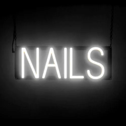 Miniatura 23 de SpellBrite MANI-PEDIS - Letrero para salones de manicura Letreros relacionados con salones de uñas con aspecto de neón, luz LED roja 33.4 x 6.3