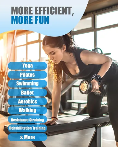 Miniatura 5 de DAILYLIFE Pesas de tobillo, pesas de tobillo ajustables para Pilates para mujeres y hombres, pesas de muñeca, correas de peso para piernas, juego
