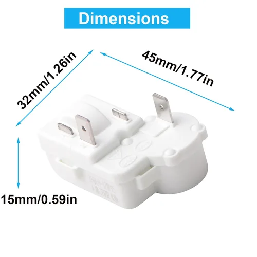 Miniatura 2 de Jingzan Paquete de 2 compresores de refrigerador de 2 pines, relé de arranque PTC, protector de carga para Danby Haier Midea Mini refrigerador