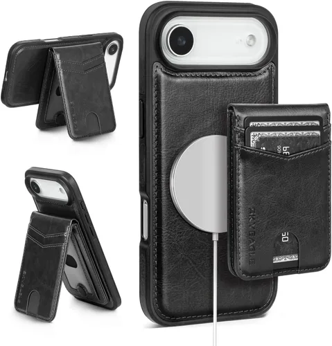 Miniatura 87 de SkyEagle Magsafe - Funda magnética 2 en 1 desmontable para iPhone 11 Pro Max con tarjetero, para mujeres y hombres, piel sintética con bloqueo RFID