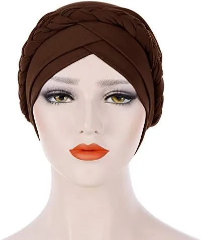 Miniatura 4 de Novarena Turbante africano para mujer, gorro preatado con nudo