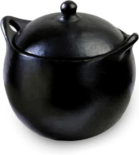 Miniatura 13 de Olla Auténtica Chamba para Sopa y Frijoles - Elegante Olla Holandesa Artesanal de Arcilla Negra con Tapa - Perfecta para Sopas, Frijoles, Caldos