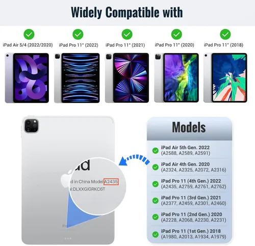 Miniatura 2 de MoKo Protector de pantalla magnético de papel para iPad Air de 5ª/4ª generación (2022/2020) / iPad Pro de 11 pulgadas (2022/2021/2020/2018)