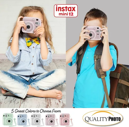 Miniatura 7 de Cámara instantánea Fujifilm Instax Mini 12 + 60 impresiones fotográficas + accesorios, color lila púrpura