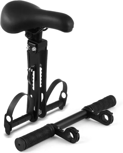 Lnrueg Asiento de bicicleta para niños para bicicleta de adulto, asiento de bicicleta para niños con manillar y pedales de pie, asiento de bicicleta