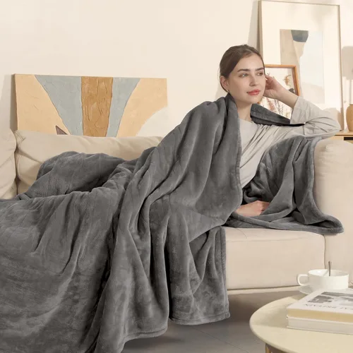 Miniatura 26 de COZYTY Manta eléctrica tamaño completo, manta térmica de franela súper suave y acogedora con 6 niveles de calefacción y 1-10 horas de apagado