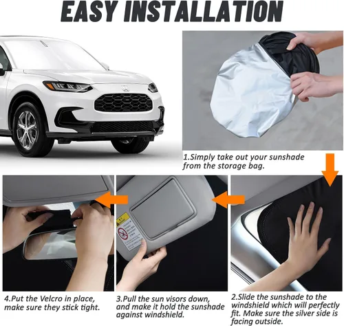 Miniatura 4 de D-Lumina Parasol para parabrisas para Honda HRV HR-V 2016, 2017, 2018, 2019, 2020, 2021, 2022, accesorios para Honda HRV HR-V, protector de parasol