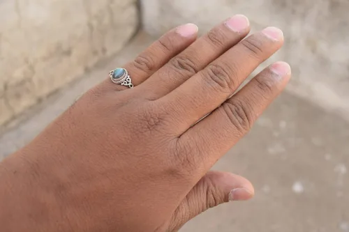 Miniatura 4 de Anillo de Piedra de Labradorita Plata de Ley 925 Anillo Declarativo Para Mujeres Hecho a Mano Piedra Preciosa Joyería de Navidad Regalo Para Ella