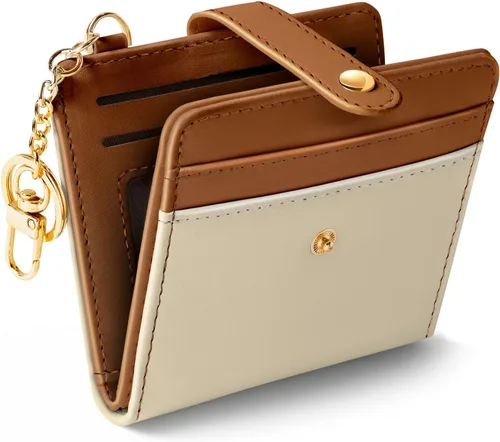Jogjam Cartera pequeña para mujer, Rfid delgada y compacta para tarjetas de crédito, billetera plegable de piel sintética, bolsillo con cremallera y