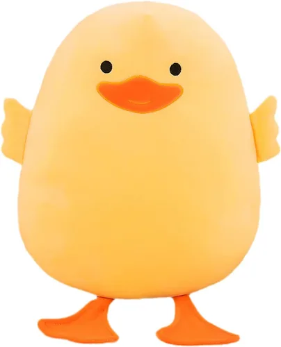 DEYI Peluche de pato de peluche, juguetes suaves de patito amarillo, regalos para amigos y niños, Navidad, bonita almohada amarilla (pato amarillo