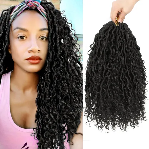 Miniatura 27 de Alicoco Goddess Locs Cabello de Ganchillo 12 Pulgadas 8 Paquetes Rastas Sintéticas de Ganchillo Para Mujeres Rastas Suaves Boho Pre-enrolladas River