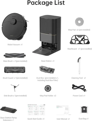 Miniatura 10 de DREAME X40 Ultra Aspiradora Robótica con Trapeador Removible y Elevable, Succión de 12,000Pa, Limpieza Extensiva con Cepillo Lateral, Trapeador