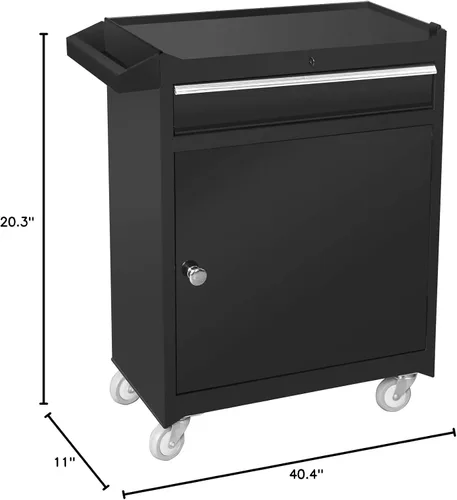 Miniatura 12 de Road DAWG ATBT1204D-BLACK Torin - Organizador de herramientas de taller de garaje rodante: caja de herramientas desmontable de 4 cajones con armario