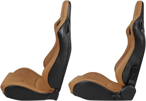 Miniatura 3 de FREEMOTOR802 Asientos universales para vehículos de carreras, asientos deportivos reclinables con deslizadores de doble bloqueo ajustables, 1 par
