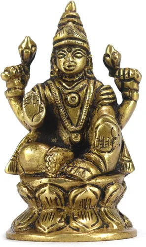 Miniatura 10 de ASHIRWAD Escultura de estatua de ídolo de latón para Diwali Pooja, templo, decoración del hogar, Vastu Laxmi Devi Maa AE000006-18 (Laxmi-18)