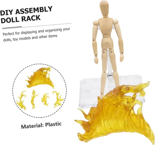Miniatura 8 de iplusmile Soporte de efecto de llama con soporte de figura de acción, soporte ajustable para muñeca de juguete para exhibición de modelos, base