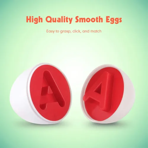 Miniatura 5 de Coogam Letras a juego Huevos 26PCS ABC Alfabeto Recoginition Clasificador de Color Puzzle Pascua Viajes Bingo Juego Mayúsculas Aprendizaje Educativo