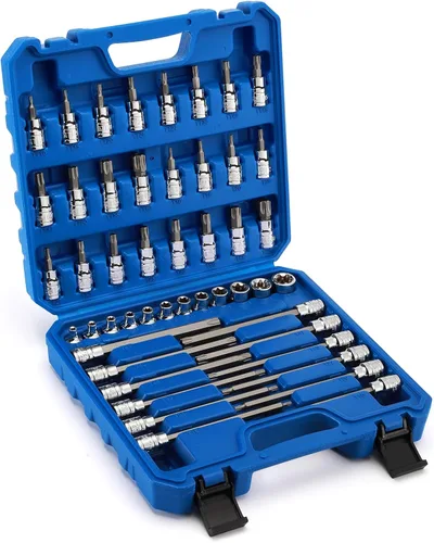 Miniatura 8 de EMENTOL 12 piezas 3/8" de transmisión Extra Largo Juego de enchufes de brocas torx, CR-V, acero S2, juego de enchufes de brocas de estrella de 5.9
